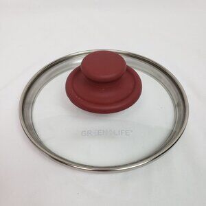 Green Life Tempered Glass Replacement Lid Only Red 6" EXCELLENT CONDITION!!!